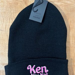 Barbie- Ken You Not beanie.  Black with pink embroidery